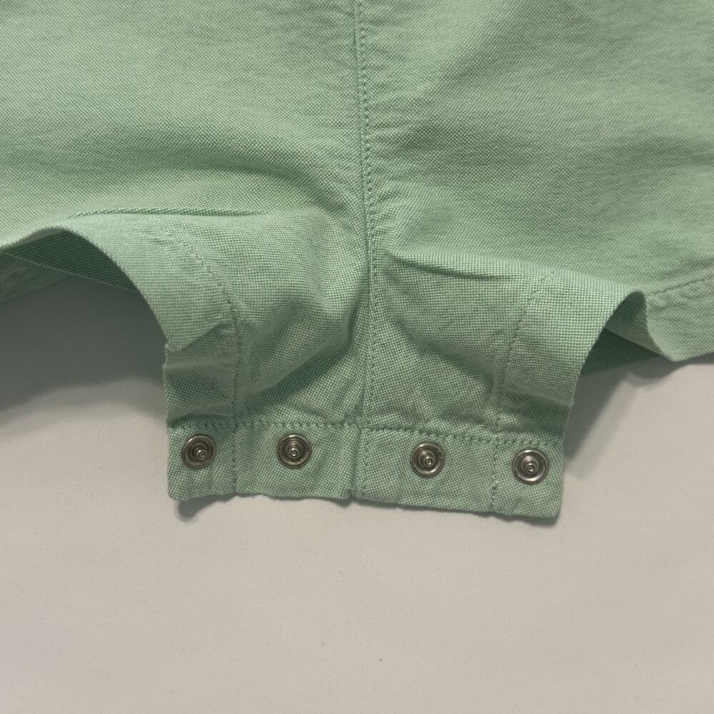 Ralph Lauren Vintage Boys Green Oxford Pony Logo Button Down Romper, Green ,12M - Picture 2 of 10